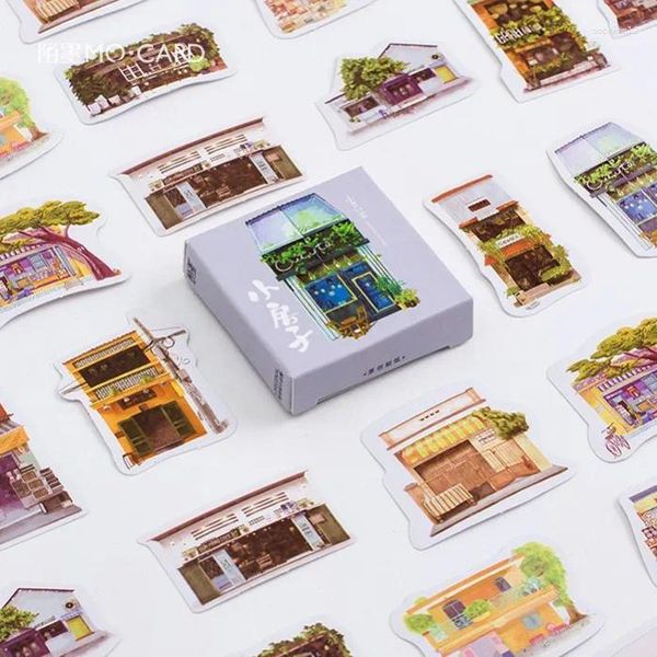Confezione regalo 45 pezzi Mini casa piccola adesivo di carta Decorazione Diario fai da te Planner Scrapbooking Etichetta Cancelleria Kawaii