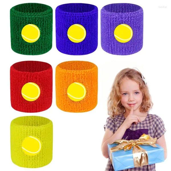 Suporte de pulso faixas de suor pulseiras esportes sweatbands 6 pçs respirável absorvente atlético para tênis basquete