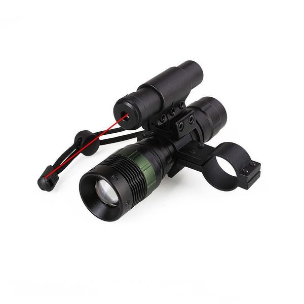 Lanternas 30 pcs Tactical Red Laser Dot Sight Adicionar LED Lanterna Zoomable com Anéis Mount Combo para Rifle Sgun Drop Delivery Gear Ac OTCXC