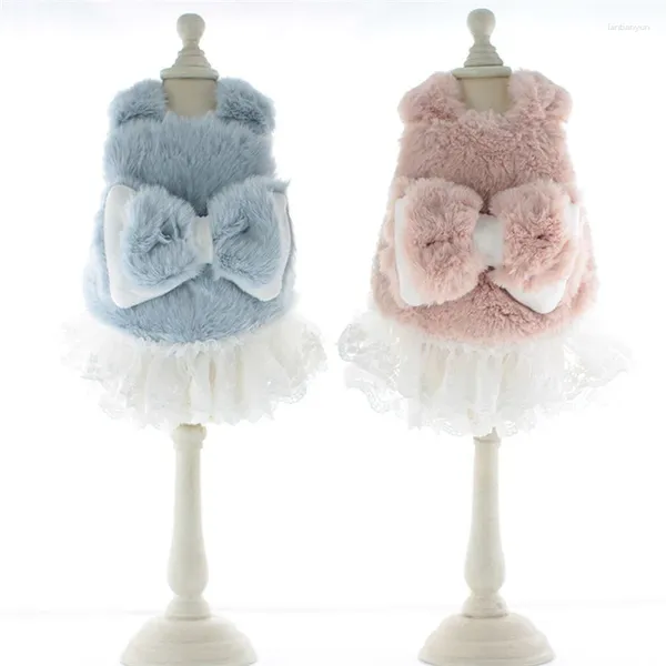 Vestuário de cachorro pequeno vestido de inverno gato filhote de cachorro roupas rendas tutu saia poodle schnauzer maltese yorkshire pomeranian shih tzu roupas