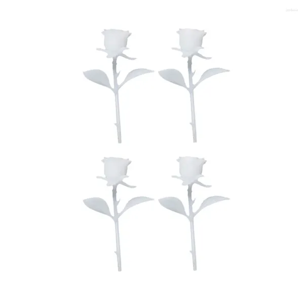 Dekorative Blumen, 4 Stück, Harzformen, Rosenornament, Mini-Dekoration, Dekorieren, Miniaturmodell, Basteln