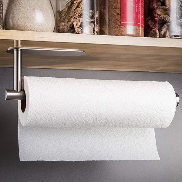 2024 Großer selbstklebender Toilettenpapierrollenhalter aus Edelstahl zur Wandmontage, Küchenrollenhalter, Taschentuchständer, Organizer