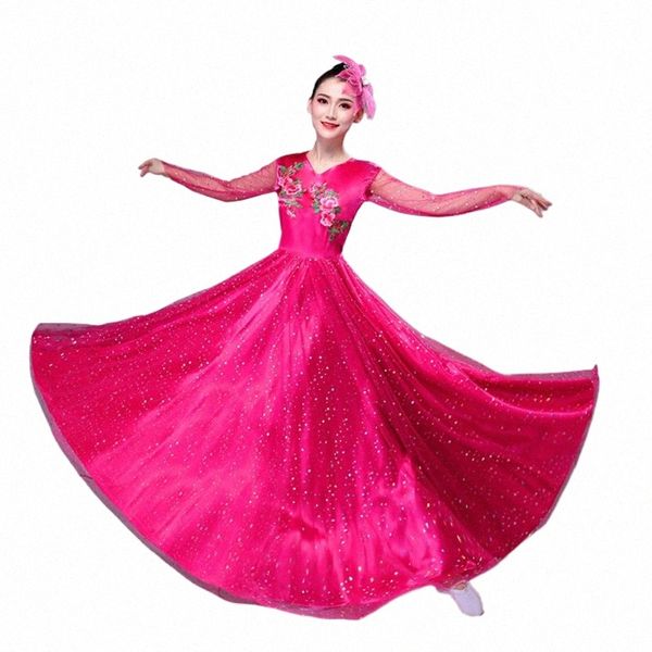 360 Grad Frauen Spanisch Flamenco Dres Lady Modern Dance Ong Dance Dr Swing Röcke Chor Bühnenkostüm y0AZ #