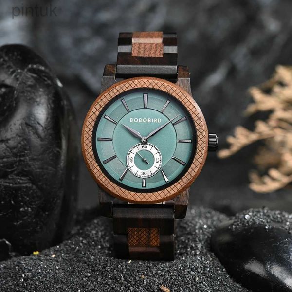 Orologi da polso Orologio in legno BOBOBIRD Top New Mens Orologio da polso al quarzo Fashion Business Orologio inciso Orologi personalizzati Grande confezione regalo di compleanno 24329