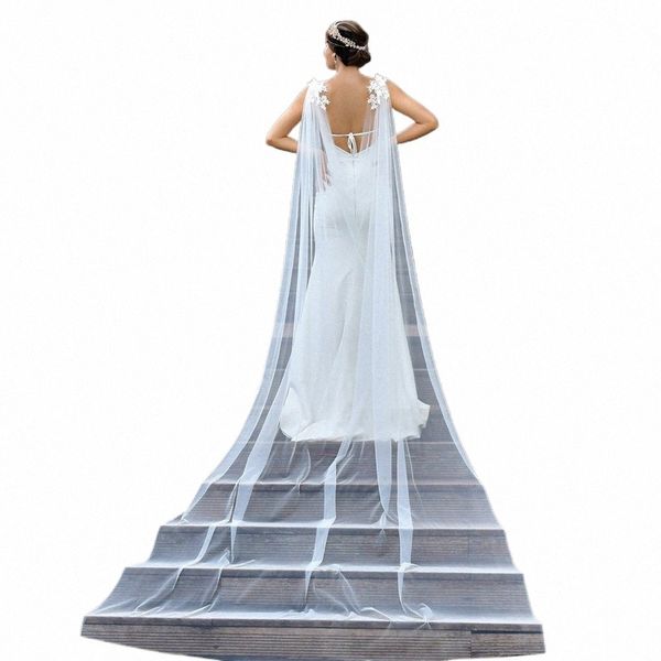 mmq MG25 Lg Hochzeit Schal mit Spitze Abnehmbare Braut Tüll Ärmel Kathedrale Schleier Cape Braut Dres DIY Anpassbare y7F7 #