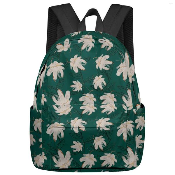 Mochila folha quádruplo ciclo linha flor estudante sacos de escola portátil personalizado para homens mulheres feminino mochila de viagem