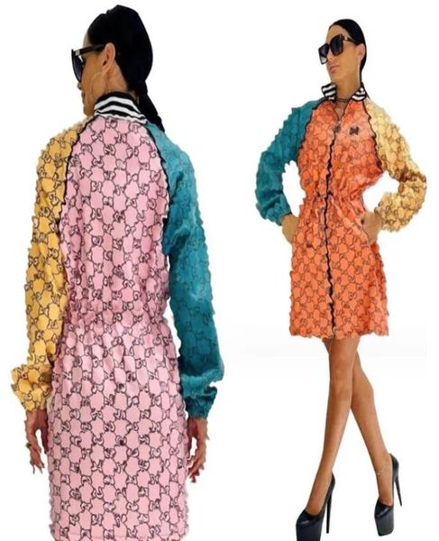 Giacche da donna nuovo designer Top nuovi abiti da donna con cappotto lungo peplo stampato patchwork stampato moda outdoor