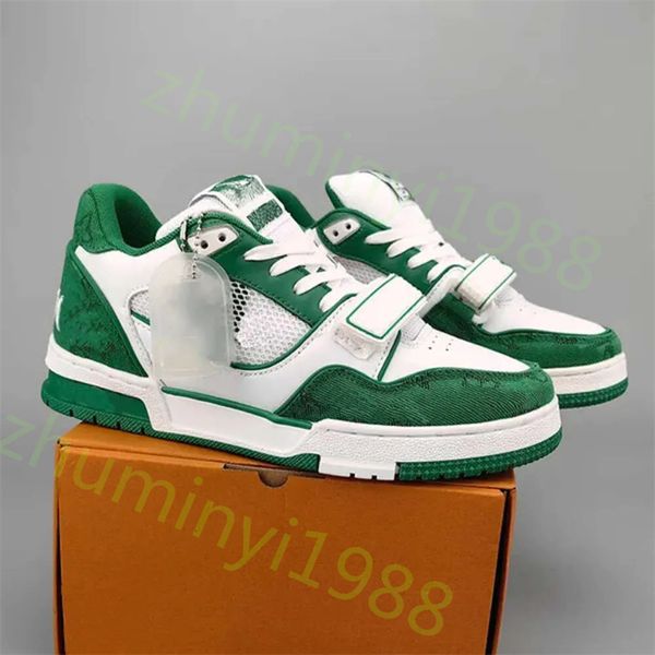 2024 Moda Clássico Luxo Mens Mulheres Sapatos Casuais Amantes Branco Treinador Designer Sapatilhas Impressão Low-Top Verde Vermelho Preto Branco Respirável Running 36-45 Z39