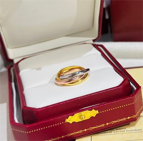 Дизайнерский кольцо роскошные бренд C Пара звонит три круга Золотое кольцо для мужчин ювелирные ювелирные изделия для женщин -дизайнерские ювелирные ювелирные ювелирные украшения