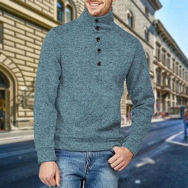 Herren-Kapuzenpullover, Herbstpullover, halber Rollkragenpullover, warm, stilvoll, bequem, lockere Passform, Pullover für lässige Sportbekleidung