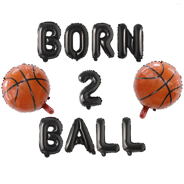Partydekoration Basketball Geburtstagsdekorationen BORN 2 BALL Luftballons Banner und Folie für Jungen 2. Dekor