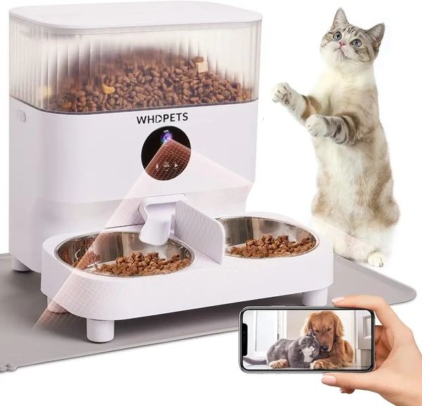 Otomatik Kedi Besleyiciler Whdpets Wifi Cat Food Dispenser 2 Kedi Köpekleri için 1080p Kamera 240328