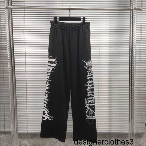 Designer Home B High Edition Paris New the Year of the Loong Limited Sanskrit Letter Wash Old Men's and Women's Loose Leisure Pants 1BEP