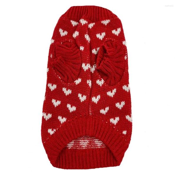 Köpek giyim sevimli evcil sweater kalp desen moda örme sevgililer gün kıyafetleri küçük orta köpekler için