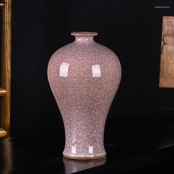 Vasos jingdezhen cerâmica decoração moderna simples casa sala de estar el arranjo de flores secas artesanato decorativo vaso vermelho