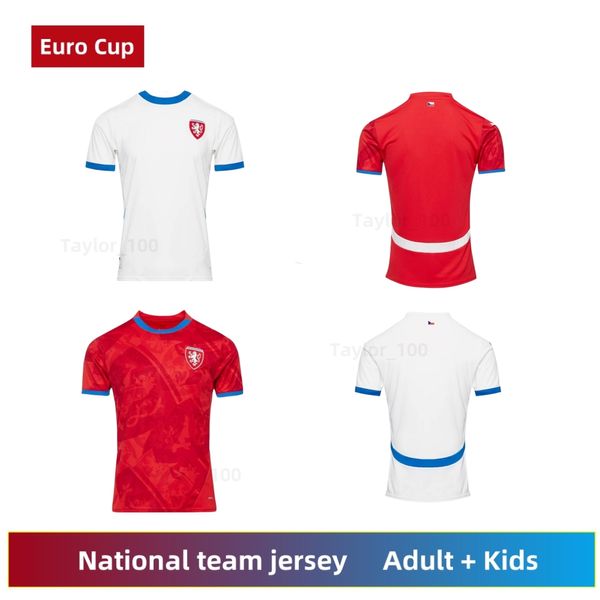 2024 2025 Repubblica Ceca maglie da calcio 2024 Euro Cup NEDVED NOVOTNY POBORSKY CHYTIL Maglia da calcio casa lontano SCHICK HLOZEK SOUCEK SADILEK LINGR Mens KIDS KIT