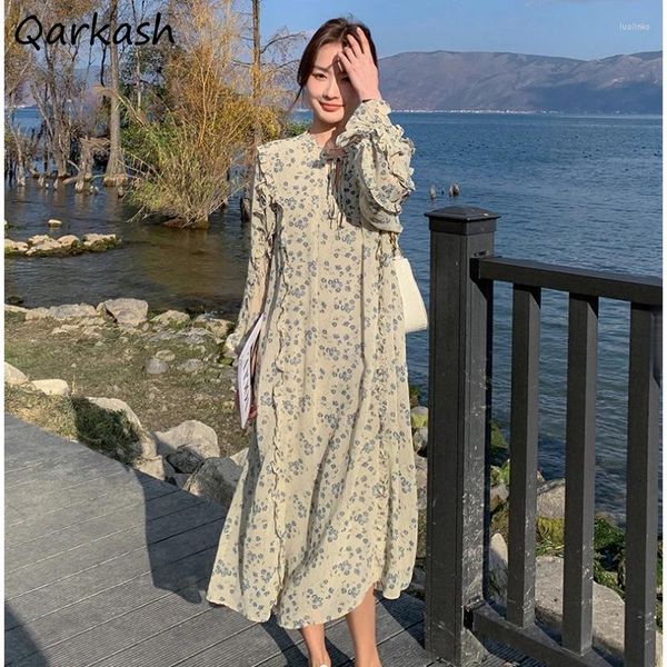 Sıradan Elbiseler Çiçek Petal Kollu Kadın Prairie Chic Chiffon Düz gevşek vida iplik Çıkar Piled Kadın Moda Boş Zaman Taşıma Yaz