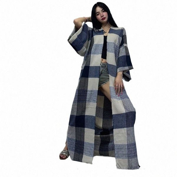 Winyi nuovo cappotto invernale Africa donna Retro stampa plaid Pelliccia di lusso Cappotto allentato Spessore caldo lg piumino Europa giacca cardigan 328A #