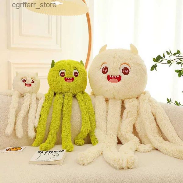 Animali di peluche imbottiti kawaii polpo mostro giocattoli peluche simulazione divertente bambole peluche di peluche morbide cuscini lunghe cuscine