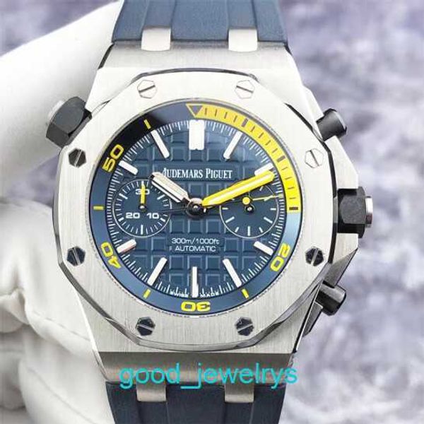 Marke AP Armbanduhr Royal Oak Offshore Serie 26703ST Herrenuhr, blaues Zifferblatt, gelber Tauchring, 42 mm automatische mechanische Uhr