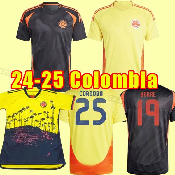 2024 Colombia # 10 JAMES Maglie da calcio 24/25 Home # 9 FALCAO # 11 CUADRAD Maglia GUARIN DUVAN L.DIAZ SANCHEZ Nazionale VALDERRAMA Giocatore di allenamento in trasferta