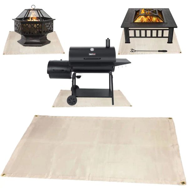 Tappetino per barbecue, coperta antincendio portatile, protezione isolante per patio, resistente alla temperatura, ignifugo, per barbecue