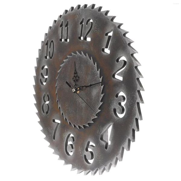 Relógios de parede Relógio Vintage Room Gear Industrial Mantlepiece Livinghanging Steampunk Silencioso Rústico Metal Decalques Decoração
