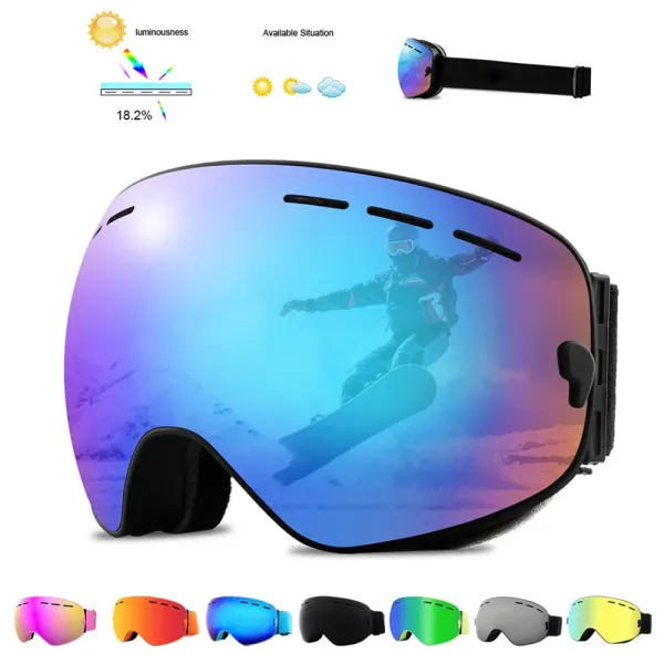 Goggles kayak gözlükleri elax marka çift katmanlar antifog kayak gözlükleri kar snowboard gözlükleri kar arabası gözlük açık hava spor kayak googles