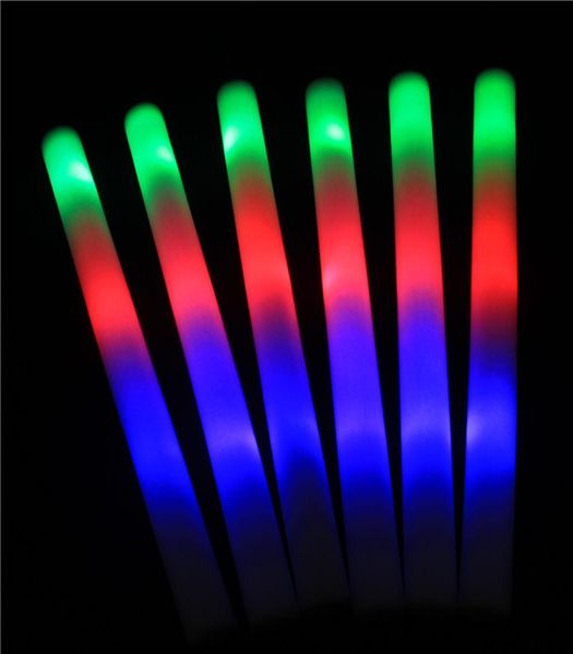 50 Stück LED-Schaumstoffstäbchen, bunt, blinkende Schlagstöcke, 48 cm, Rot, Grün, Blau, Leuchtstäbe, Festival, Party, Dekoration, Konzert-Requisite7339431