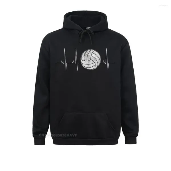 Herren Hoodies Volleyball Heartbeat Shirts als lustige Geschenkideen Langarm Damen Sweatshirts Gruppenkleidung 2024 geschätzt