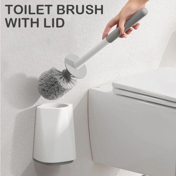 Fırçalar Çok Fonksiyonlu Tuvalet Fırçası Yumuşak Kafa 360 Derece Ölü açılı temizleme Fırça Tahliye Tepsisi Banyo Temiz Araçlar Tuvalet Aksesuarları