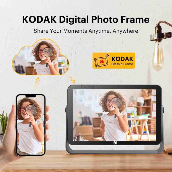 Digitale Bilderrahmen 1 Jahr GarantieKodak 10,1 Zoll digitaler Bilderrahmen Eingebauter Akku1920*1200 FHD Touch Wide Picture Screen mit 32 GB Speicher 24329