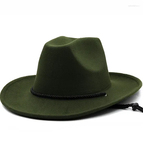 Berets Fedora Chapéu Homens Lã Feltro Vintage Senhoras Unissex Aba Larga Panamá Festa Cowboy Cap Jazz Cavalheiro Casamento Para Mulheres