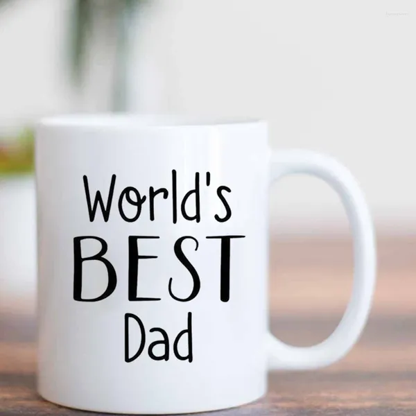 Mugs World's Dad Gift Mug 11oz Funny Creative Coffee Father Papa Birthday Cup Drop