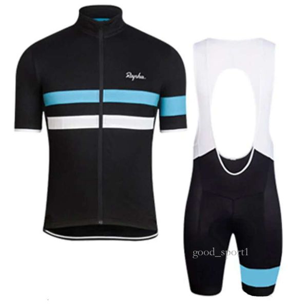 Rapha Team Summer Mountain Rapha Cycle Man Kit de camisa de ciclismo de manga curta respirável de secagem rápida Camisas de equitação masculinas Conjunto de babadores / shorts Rapha Cycle 382