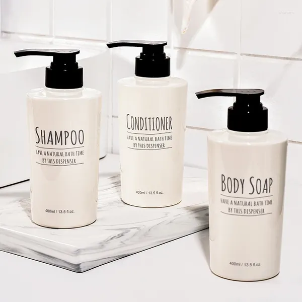 Bottiglie di stoccaggio 3 pz/set 400 ml Pompa Bottiglia Dispenser di Sapone Liquido Set Shampoo Lavaggio Del Corpo Gel Doccia Viaggi All'aperto Vuoto