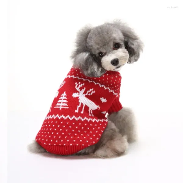 Vestuário para cães Suéter de Natal para animais de estimação Floco de neve Roupas de Halloween Casaco Elk para cães pequenos