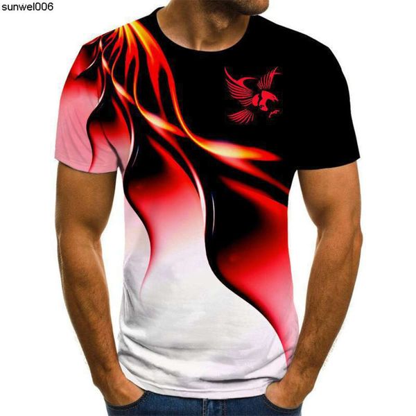 3d camuflagem impressão manga curta em torno do pescoço camiseta malha leite seda nova roupa masculina