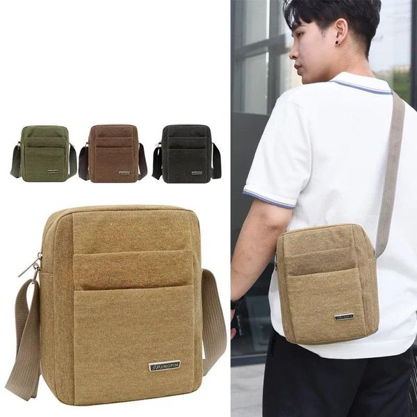 Sacos de ombro lona masculina saco de grande capacidade forte e durável homem vertical mensageiro bolsa fabricantes atacado