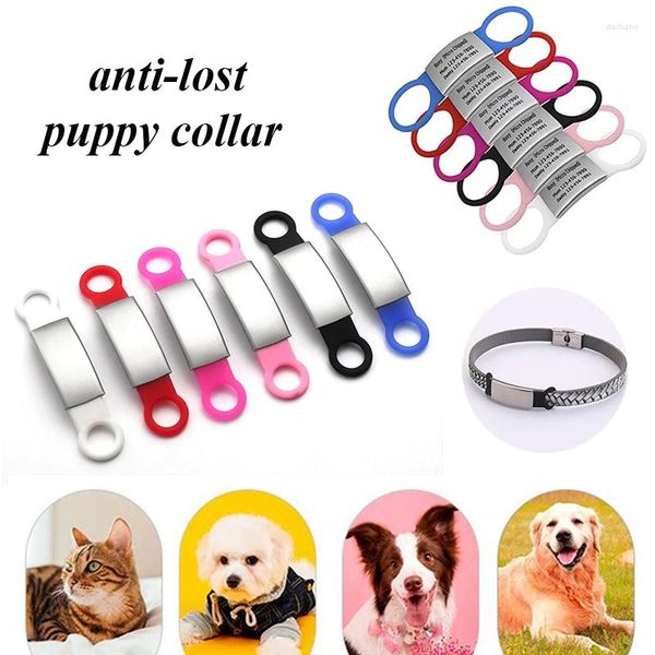 Hundebekleidung, personalisiertes Etikett, Haustier-ID-Namensschilder, kostenloses individuelles Katzen-Welpen-Edelstahl-Halsband-Zubehör