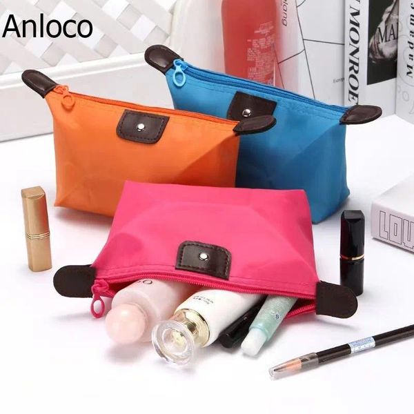 Borse portaoggetti Anloco Home Bun Dumpling Borsa per il trucco Portafoglio Zero portatile in nylon impermeabile Mini serbatoio interno femminile B