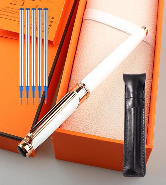 Гелевые ручки, роскошная металлическая ручка для подписи, сфера, реклама, канцелярские товары, целые 5 шт., сменная сумка1690054