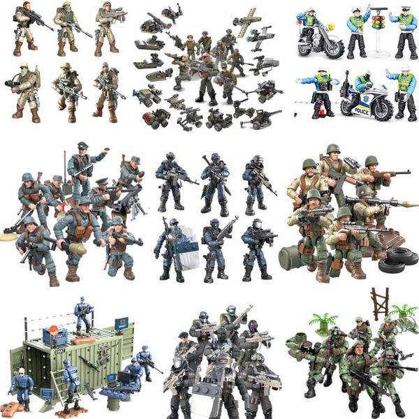 Soldato Piccola Particella Figurina Militare Building Block Scena Assemblaggio Giunto Mobile Mini Elite Guerriero Modello Decorazione Giocattolo