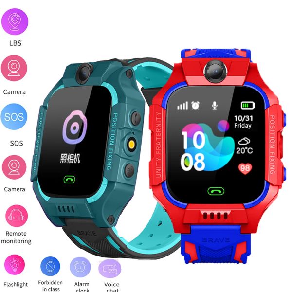S19 Sports Kids Smart Watch 2G SOS Uzaktan İzleme Kamera Moda Su Geçirmez Erkekler Kızlar Akıl Swatch ile Çocuk Telefon İzle