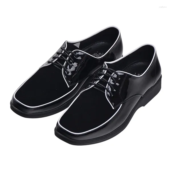 Sapatos casuais europa tendência preto dançarino sapato popping hip hop dança camurça patente couro genuíno bloqueio poppin desempenho branco