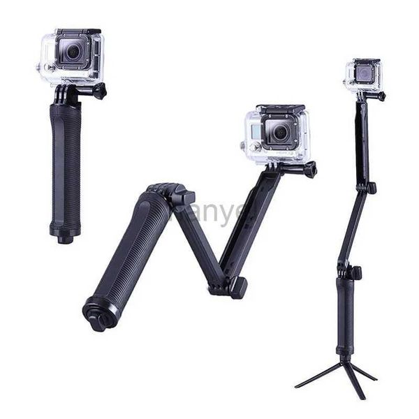 Monopiedi selfie per supporto treppiede con leva braccio pieghevole multifunzione a 3 vie per Hero 5 4 SJ4000 Sjcam XiaoYi monopiede per fotocamera Go Pro Accessori 24329