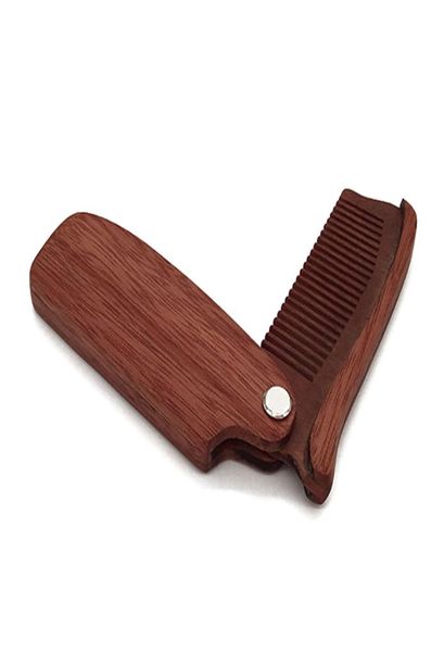 Pente dobrável de madeira para barba, tamanho de bolso, bigode, pentes antiestáticos para homens e mulheres, ferramentas de cuidados com o cabelo 2112413