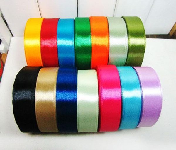 20mm saten kurdele 10 rulo bir rulo 22m hediye dekorasyon karışımı renk ribbons8826695