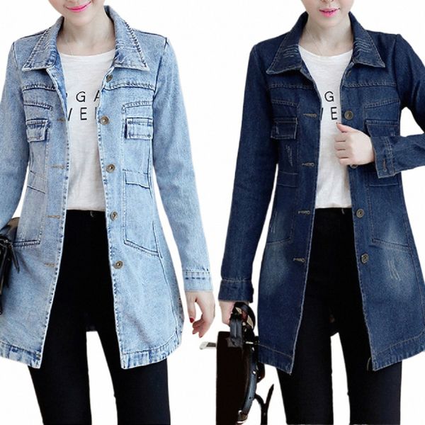 Trendprodukte Große Größe Trenchcoat Frauen Oberbekleidung Denim Jacke Stickerei Herbst Kleidung Europäische FI 2022 Hot W2pS #