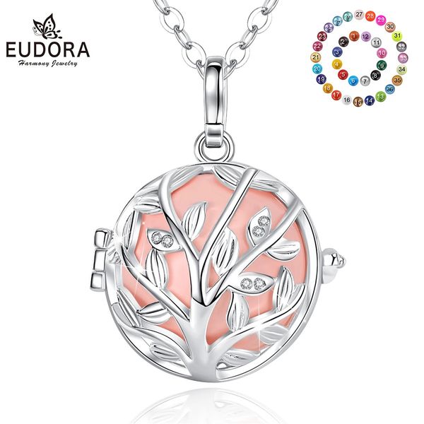 Eudora 20mm moda cristal árvore gaiola harmonia bola carrilhão sino pingente anjo chamador bola colar para bebê gravidez jóias k168 240329